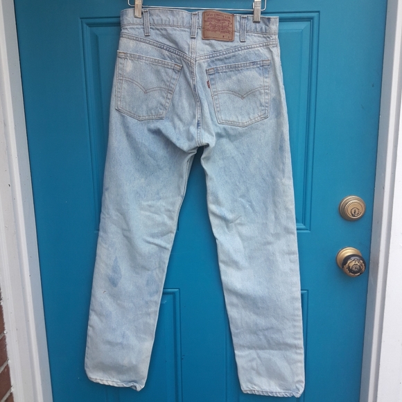 Vintage Levis Blue Jeans 505 Straight Leg Red Tag All Cotton Denim Size 31W 31L - Picture 11 of 16